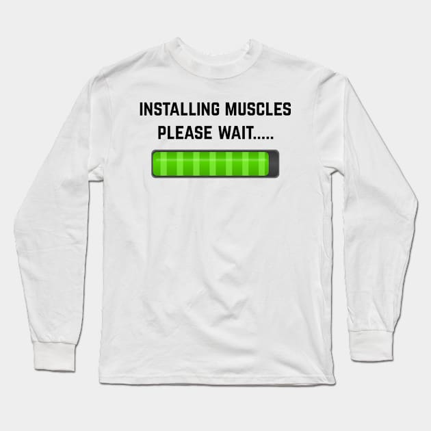 Funny installing muscles Long Sleeve T-Shirt by Hloosh